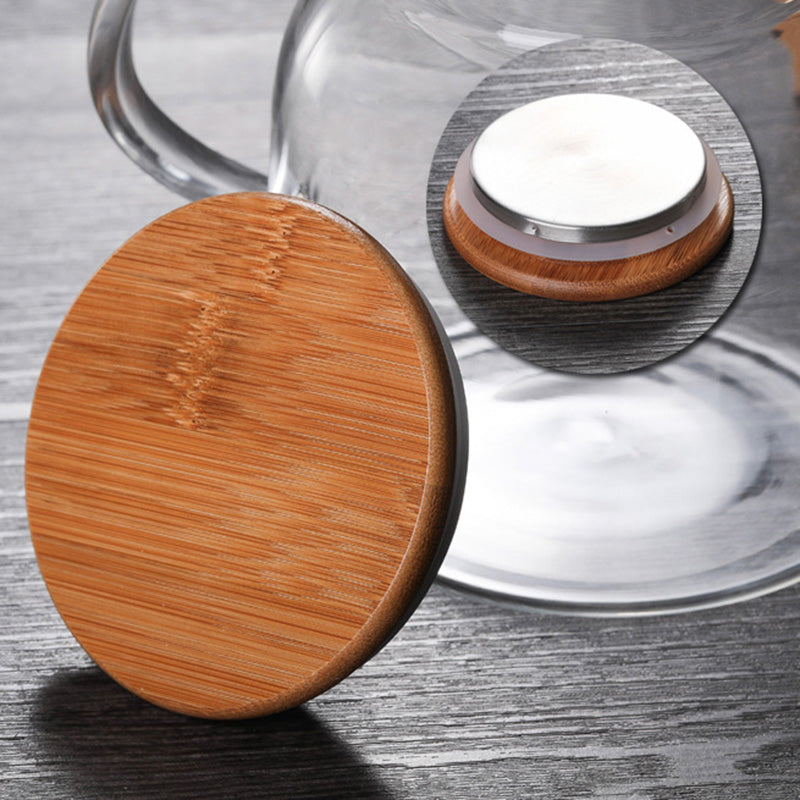 Glass Teapot with Bamboo Lid — kitchen decor, view 7
