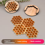 Honeycomb Wooden Trivet — kitchen decor, view 4