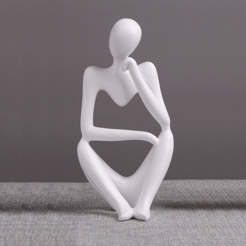 Black Thinker Trio — cast resin sculpture decor, view 11