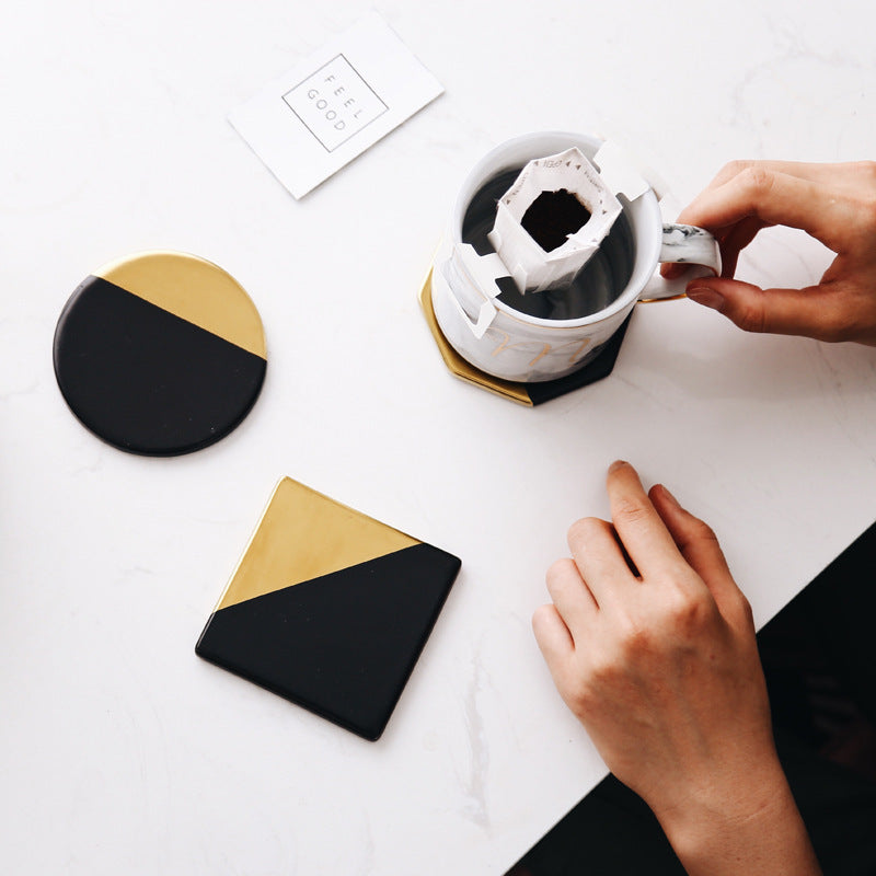Black and Gold Coasters — kitchen decor, view 5