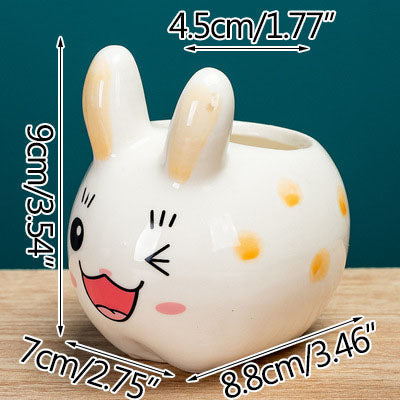 Rabbit Face Planters, ceramic vase, view 4