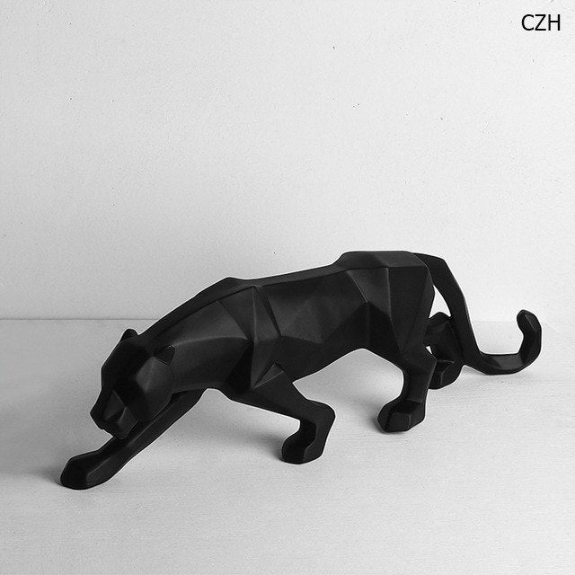 Black Panther Sculpture — cast resin sculpture decor, view 2