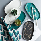 Oval Marble Bathroom Tray — marble trays decor, view 1
