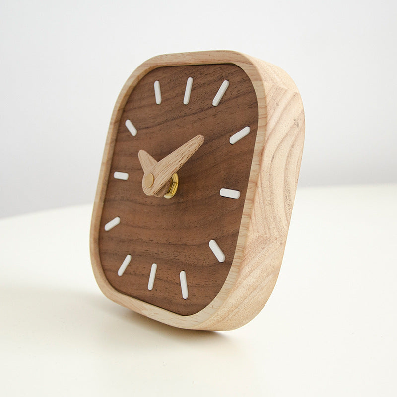 Walnut Square Clock — desk decor, view 5