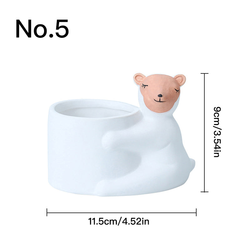 Animal Face Pots, ceramic vase, view 7