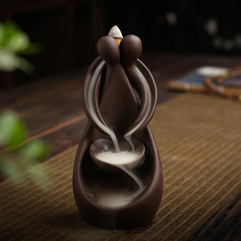 Buddha Hand Waterfall Censer — glazed ceramic incense decor, view 5