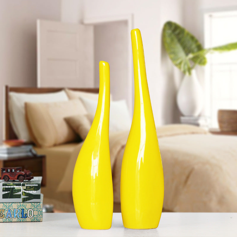 Gold-Rimmed Ceramic Accent Vase — glazed ceramic vases decor, view 1