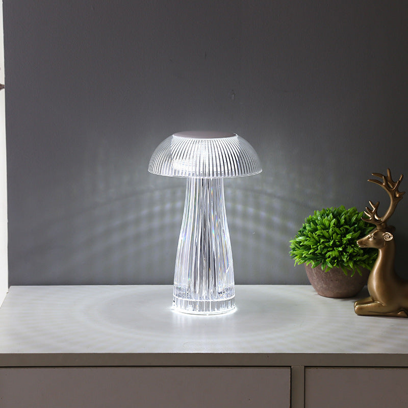 Crystal Jellyfish Table Lamp — cut crystal glass lighting decor, view 2