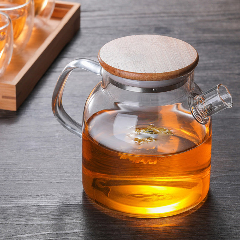 Glass Teapot with Bamboo Lid — kitchen decor, view 5