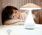 White Mushroom Table Lamp — moulded plastic lighting decor, view 4