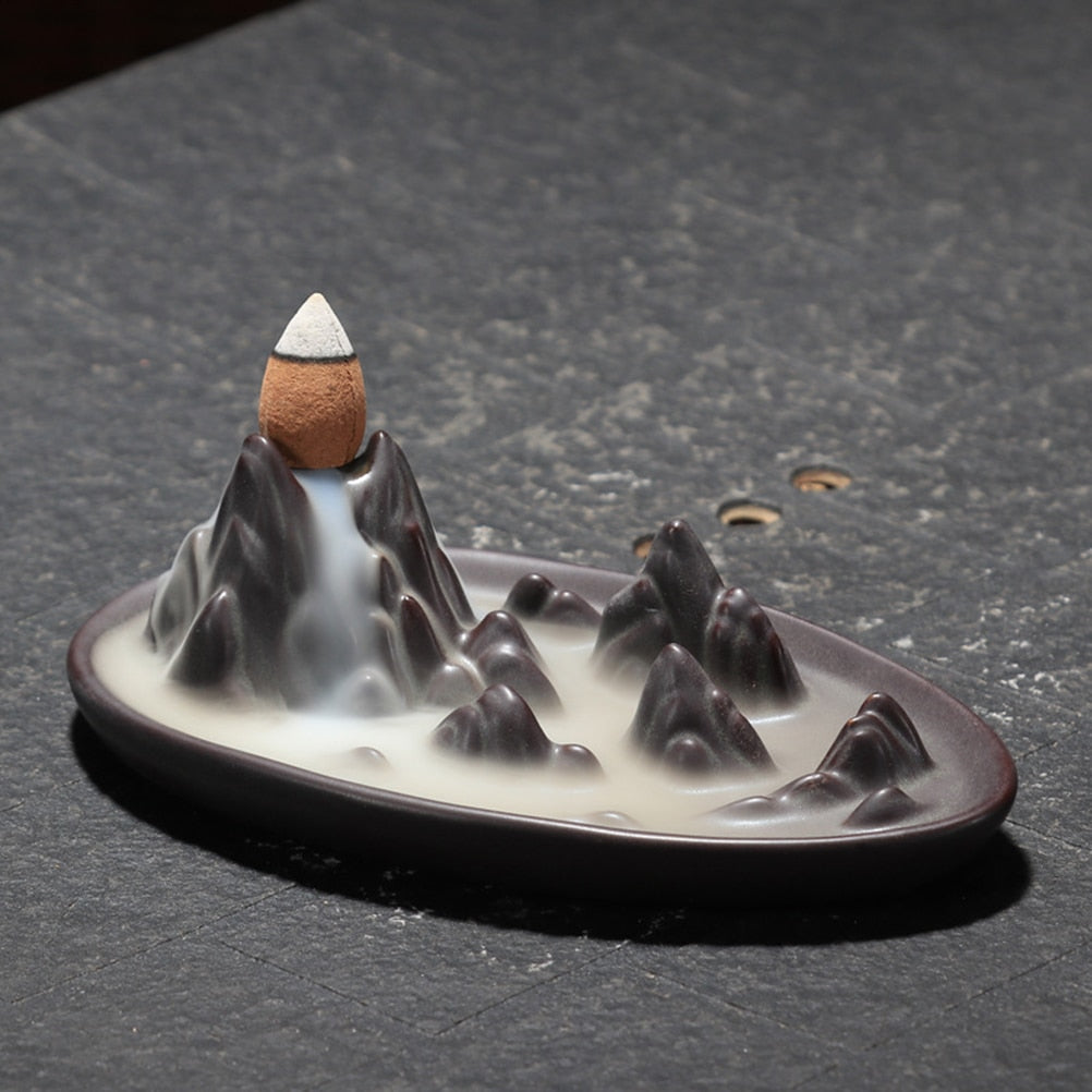 Ceramic Backflow Censer — glazed ceramic incense decor, view 1