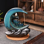 Moon Waterfall Incense Burner — glazed ceramic incense decor, view 1
