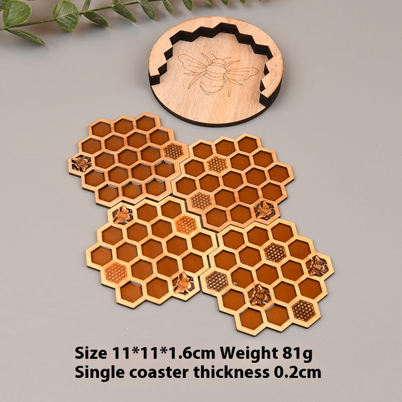 Honeycomb Wooden Trivet — kitchen decor, view 7