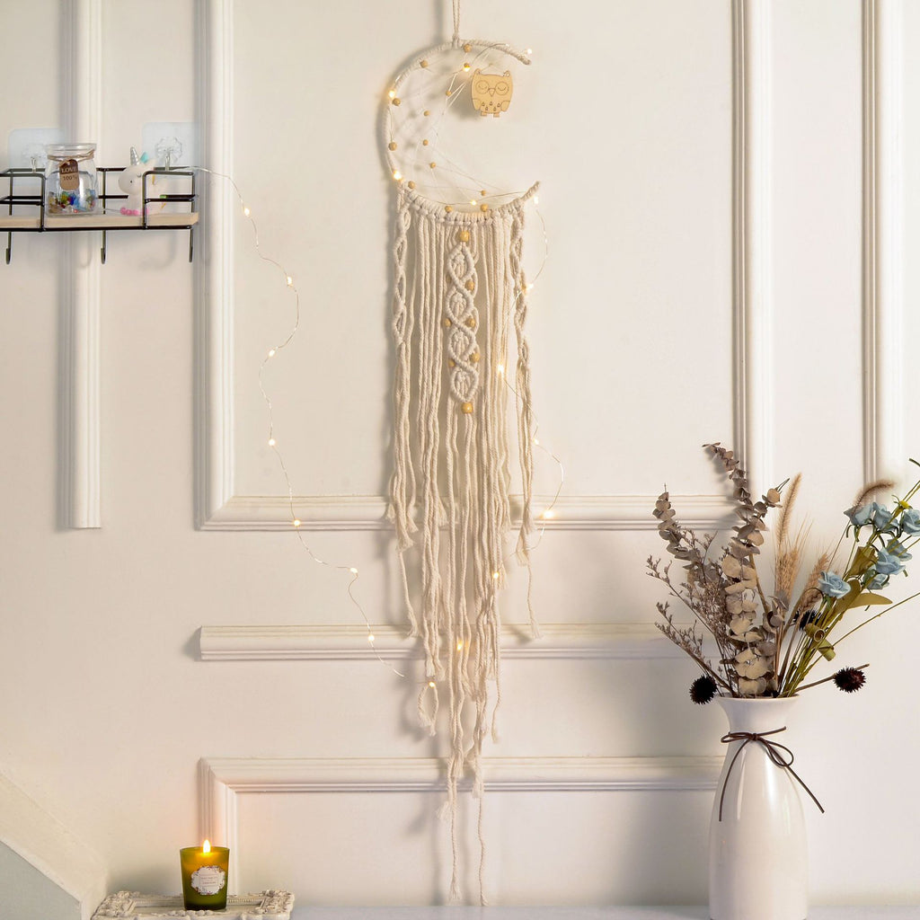 Macrame Moon Wall Hanging — wall decor, view 3
