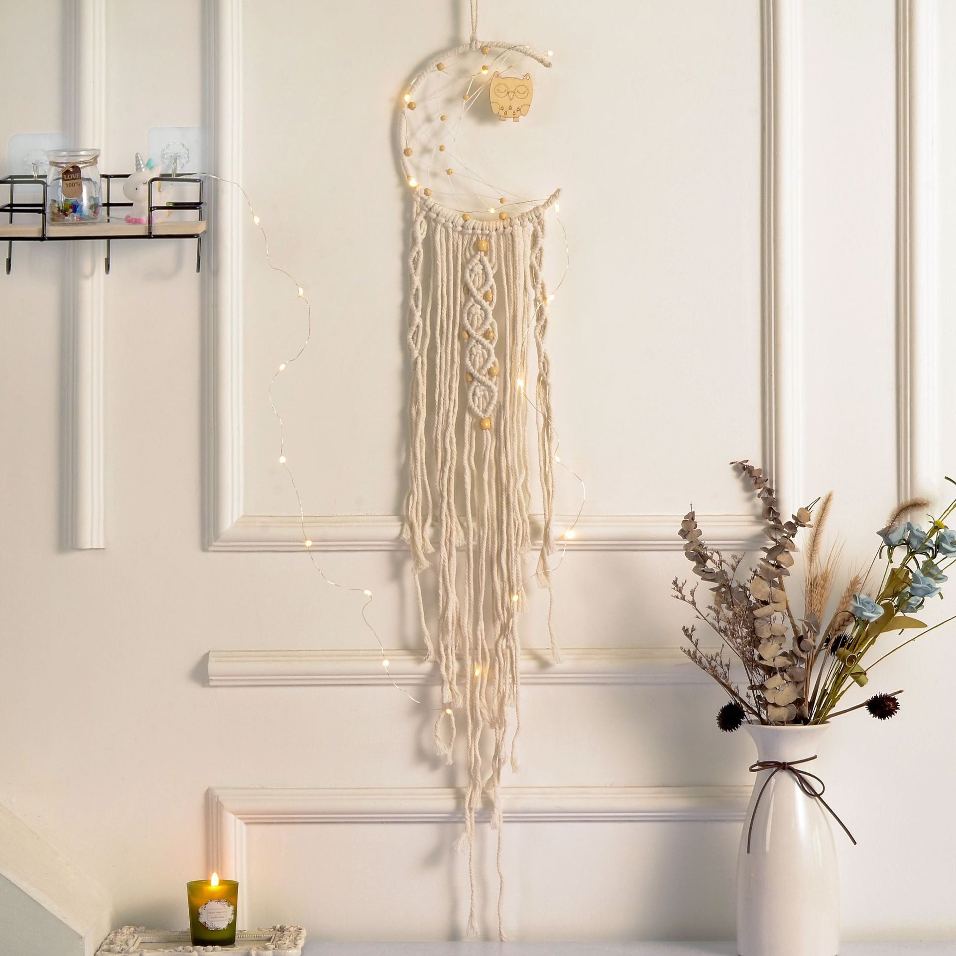 Macrame Moon Wall Hanging — wall decor, view 3