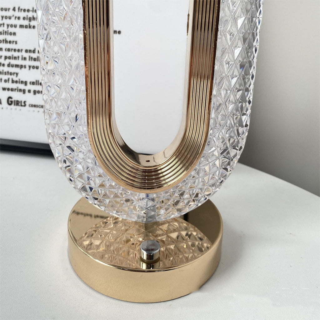 Touch-Dim Crystal Desk Lamp — cut crystal glass lighting decor, view 2