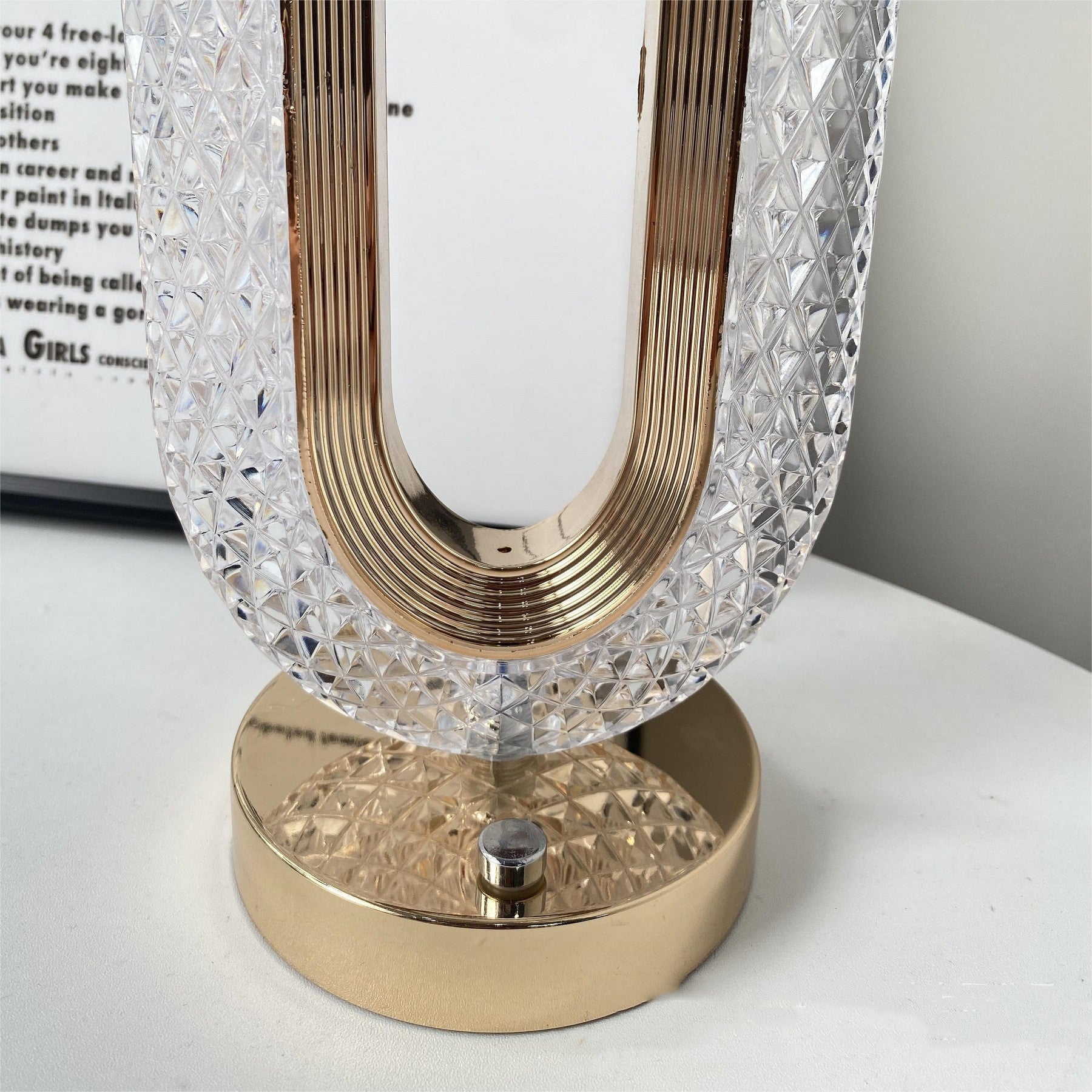 Touch-Dim Crystal Desk Lamp — cut crystal glass lighting decor, view 2