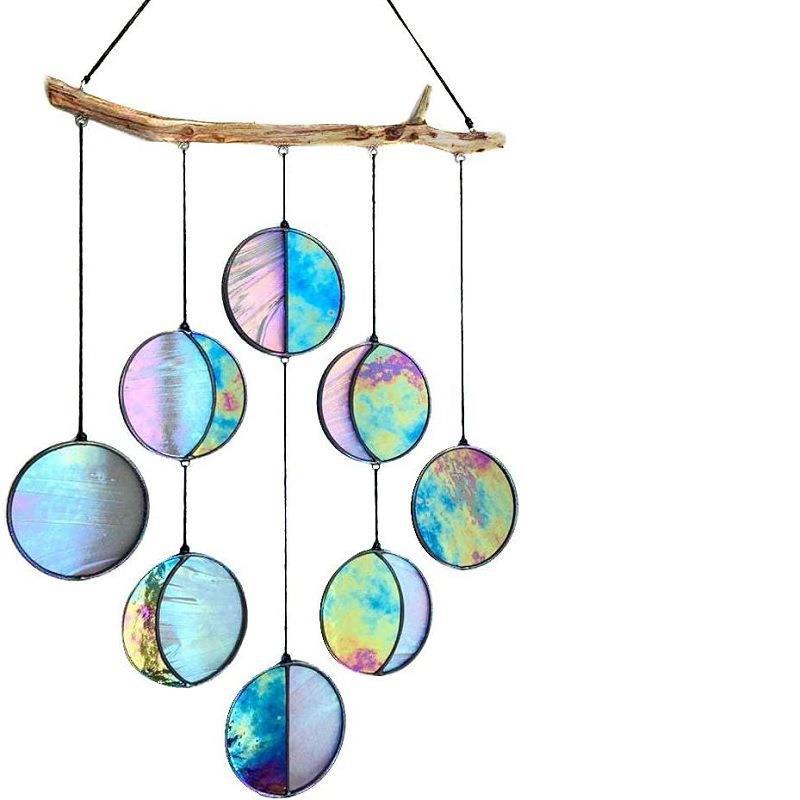 Moon Phase Wall Hanging — solid wood wall decor, view 1