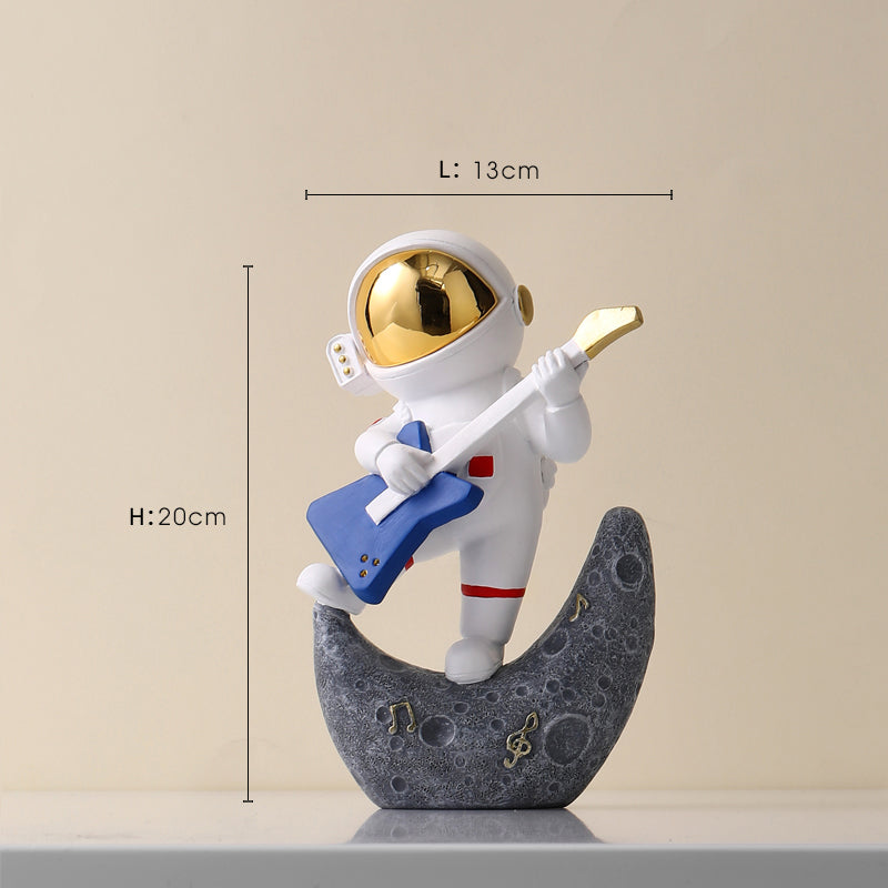 Astronaut Resin Figurine — cast resin sculpture decor, view 3