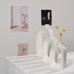 White Ceramic Bud Vase — glazed ceramic vases decor, view 1