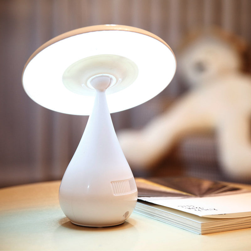 White Mushroom Table Lamp — moulded plastic lighting decor, view 2
