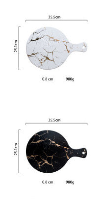 Gold-Edged Marble Tray — marble trays decor, view 4