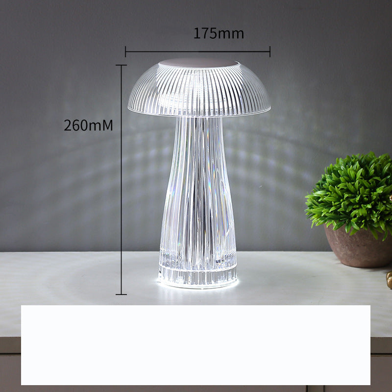 Crystal Jellyfish Table Lamp — cut crystal glass lighting decor, view 3