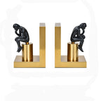 Brass Thinker Bookends — powder-coated metal desk decor, view 3