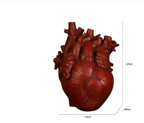 Anatomical Heart Wall Vase — glazed ceramic vases decor, view 4