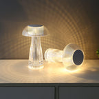Crystal Jellyfish Table Lamp — cut crystal glass lighting decor, view 6