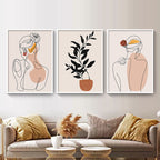 Line Art Figure Print Set — printed canvas wall decor, view 1