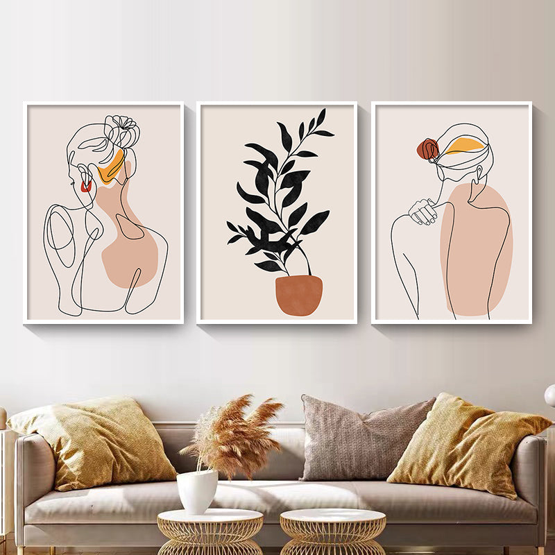 Line Art Figure Print Set — printed canvas wall decor, view 1