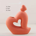 Thinker Figure Bud Vases — cast resin desk decor, view 3