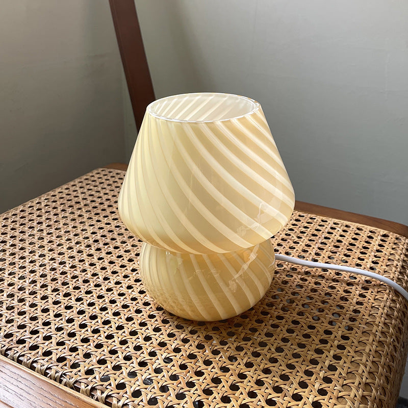 Swirl Glass Mushroom Lamp — glass lighting decor, view 5