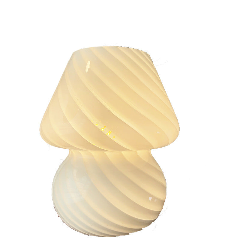 Swirl Glass Mushroom Lamp — glass lighting decor, view 1
