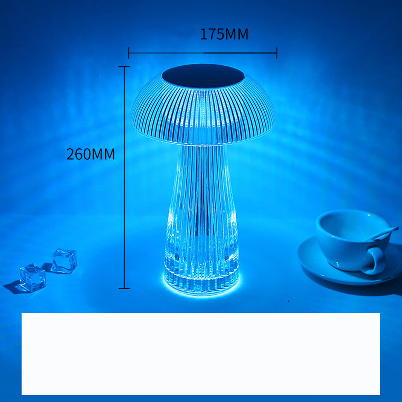 Crystal Jellyfish Table Lamp — cut crystal glass lighting decor, view 1