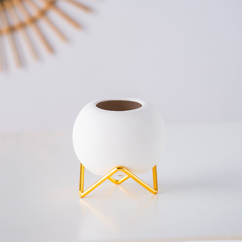 Globe Vase on Brass Stand — vases decor, view 3