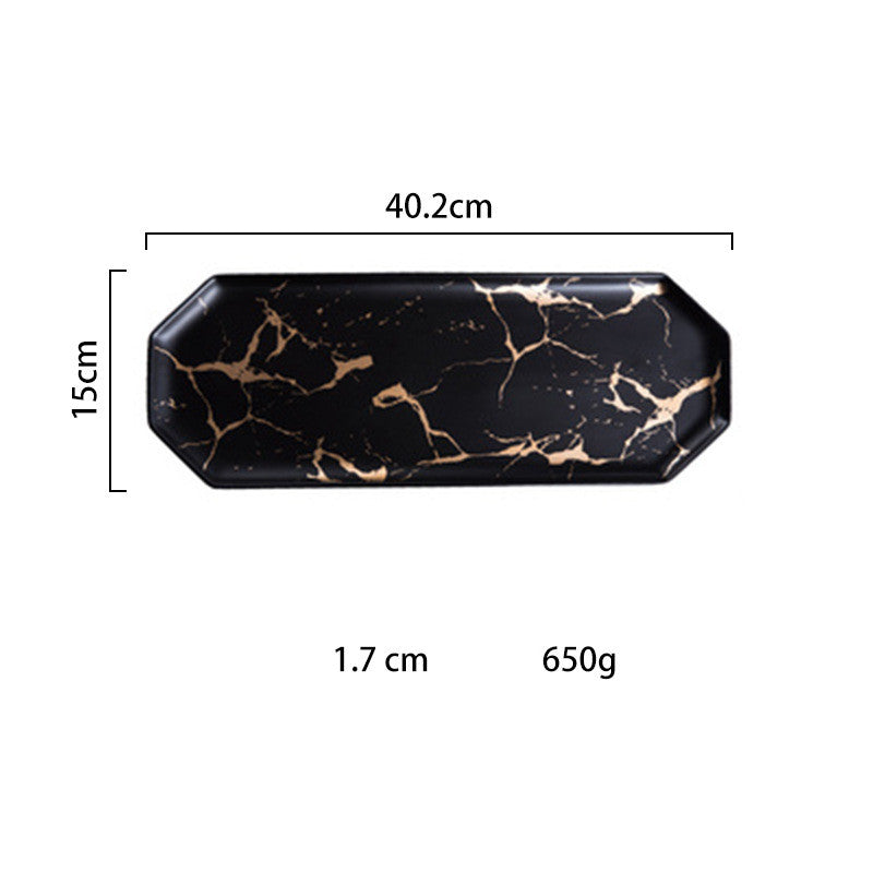 Gold-Edged Marble Tray — marble trays decor, view 8