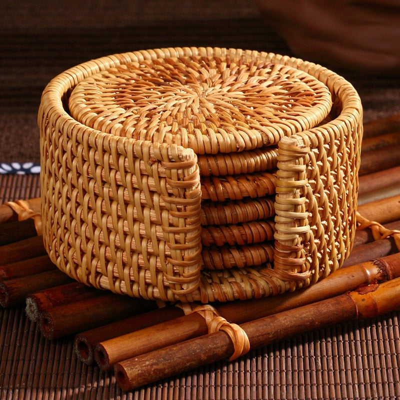 Rattan Trivet Set — kitchen decor, view 5