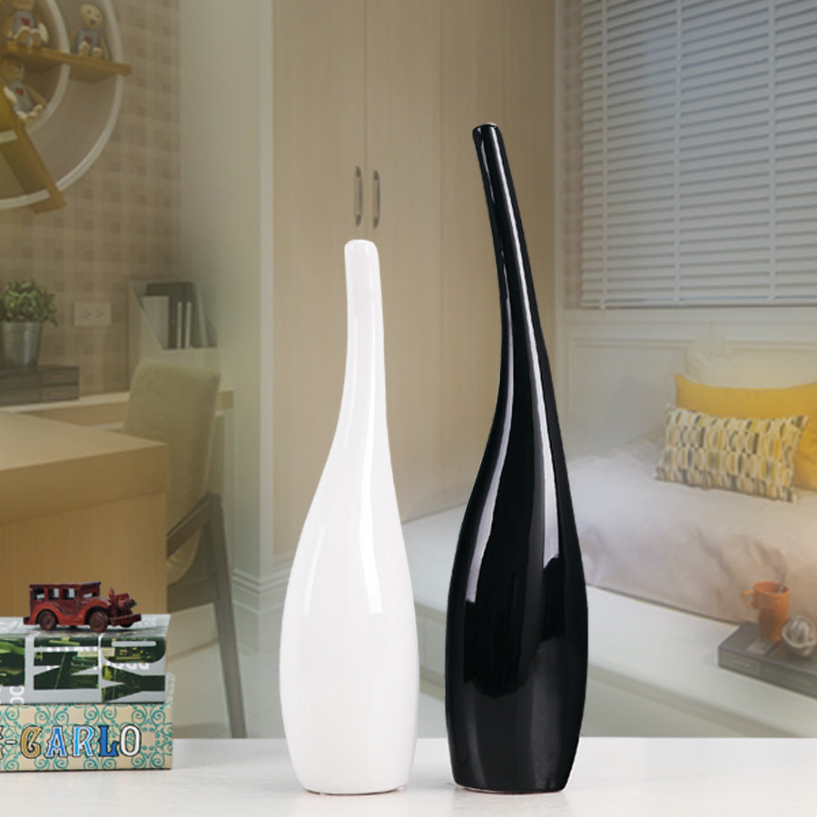 Gold-Rimmed Ceramic Accent Vase — glazed ceramic vases decor, view 2