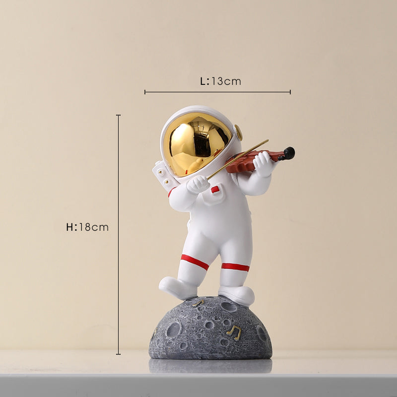 Astronaut Resin Figurine — cast resin sculpture decor, view 4