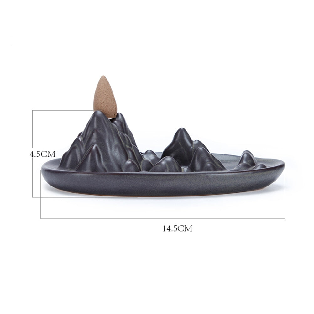 Ceramic Backflow Censer — glazed ceramic incense decor, view 4