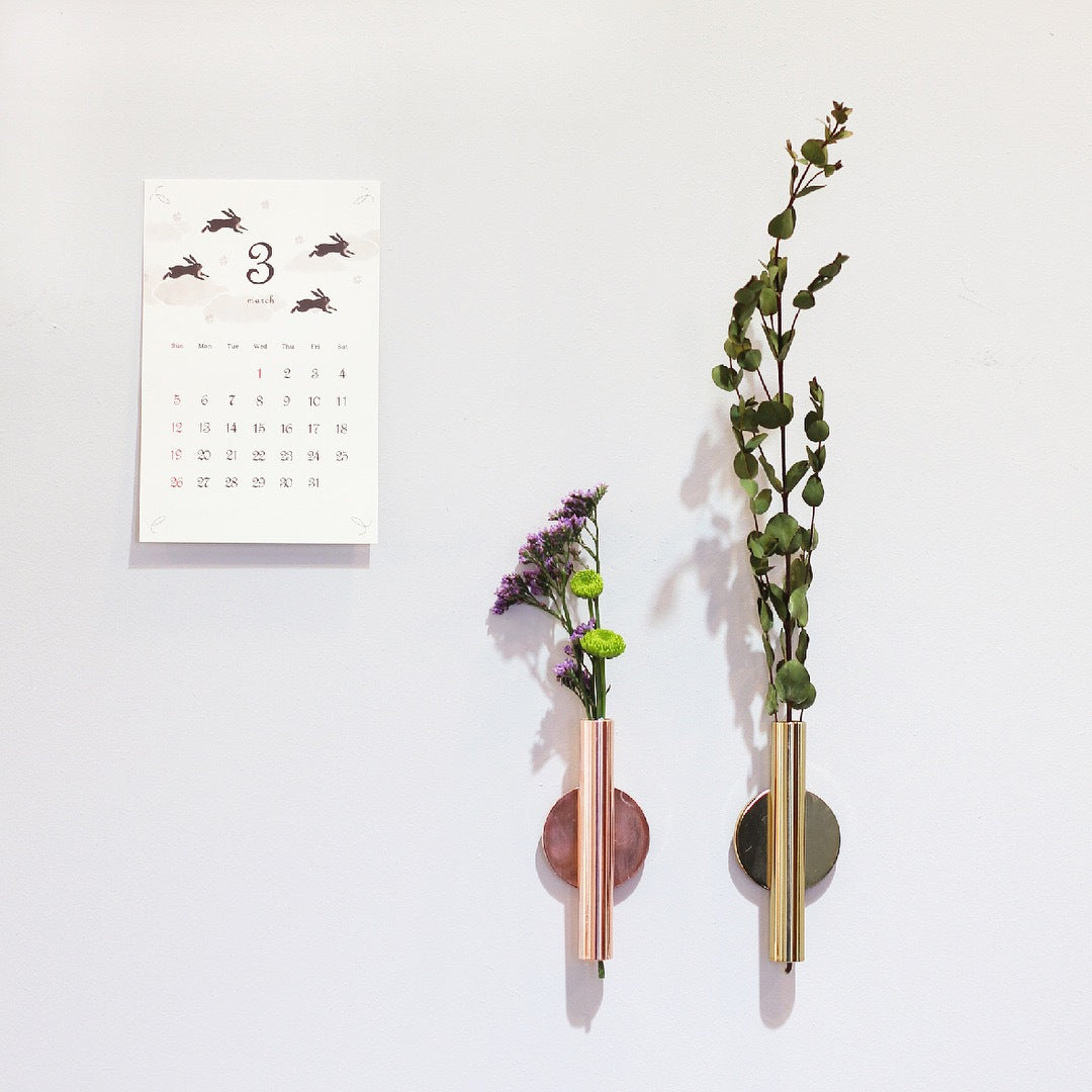 Brass Wall Bud Vase — wall decor, view 2
