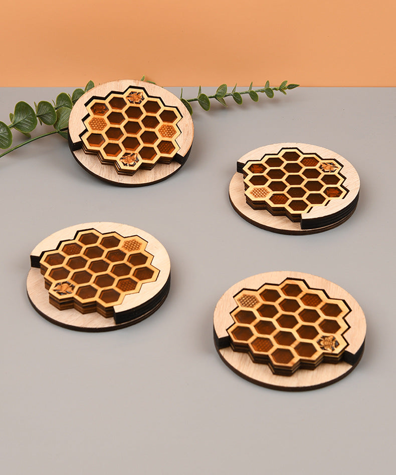Honeycomb Wooden Trivet — kitchen decor, view 5