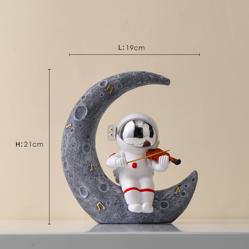 Astronaut Resin Figurine — cast resin sculpture decor, view 2