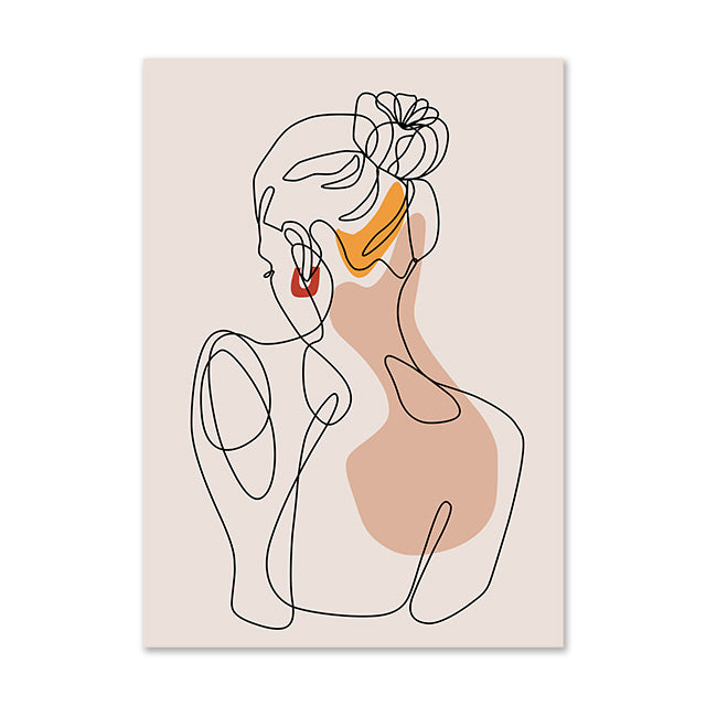 Line Art Figure Print Set — printed canvas wall decor, view 3