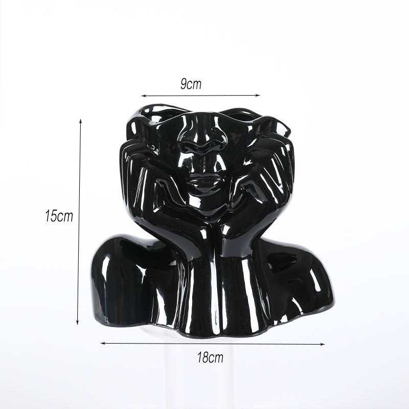 Sculptural Ceramic Vase — glazed ceramic vases decor, view 2