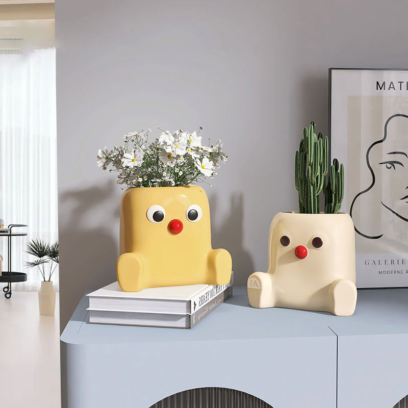 Character Face Vase — ceramic vase, view 1