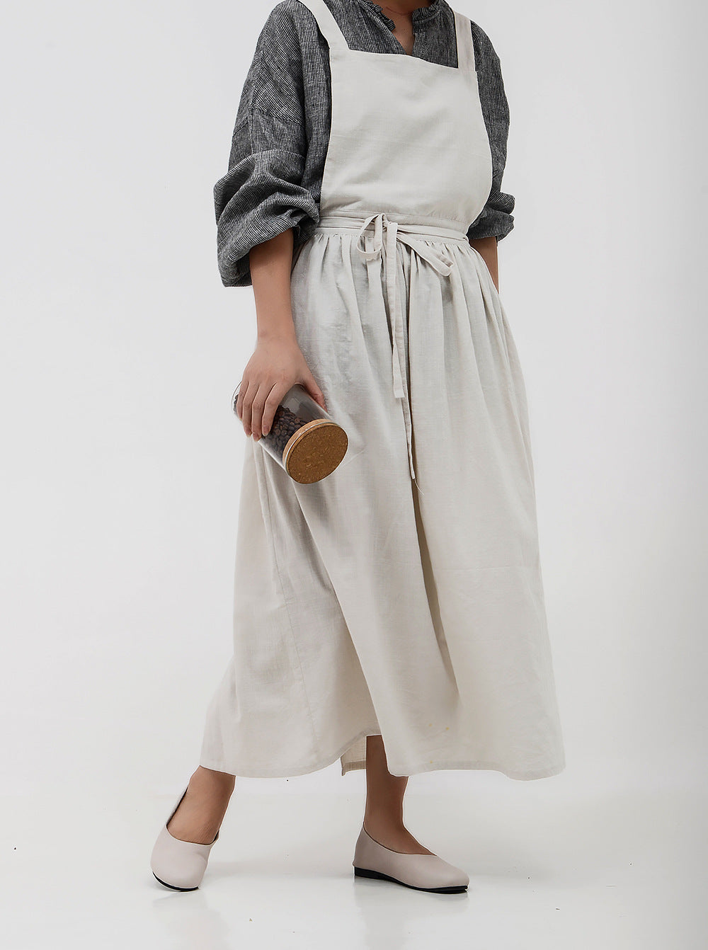 Cross-Back Linen Apron — kitchen decor, view 2