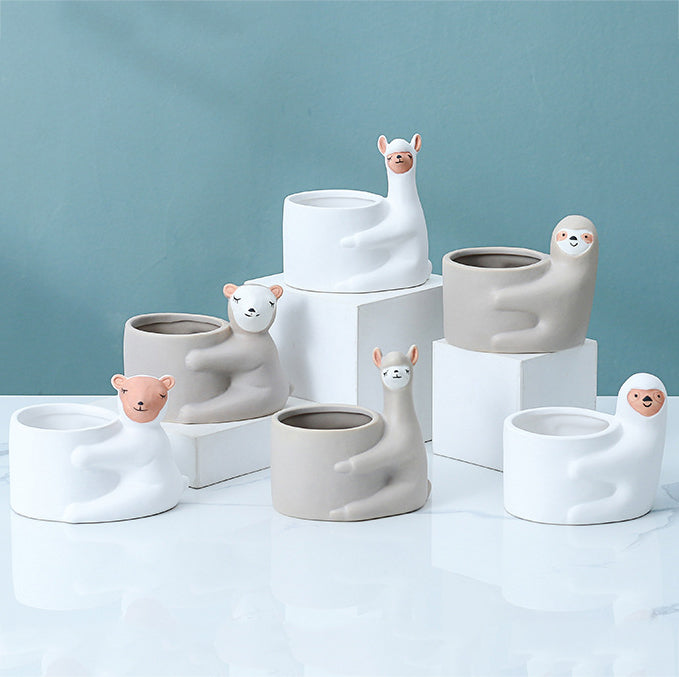 Animal Face Pots — ceramic vase, view 1